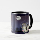Zwei Wölfe Moon & Stars Kaffee Tasse (VorderseiteRechts)