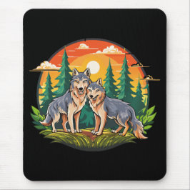 Zwei Wölfe Mousepad