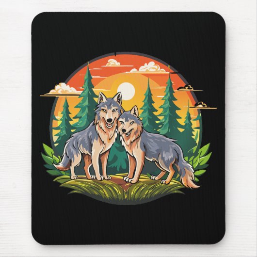 Zwei Wölfe Mousepad (Vorne)