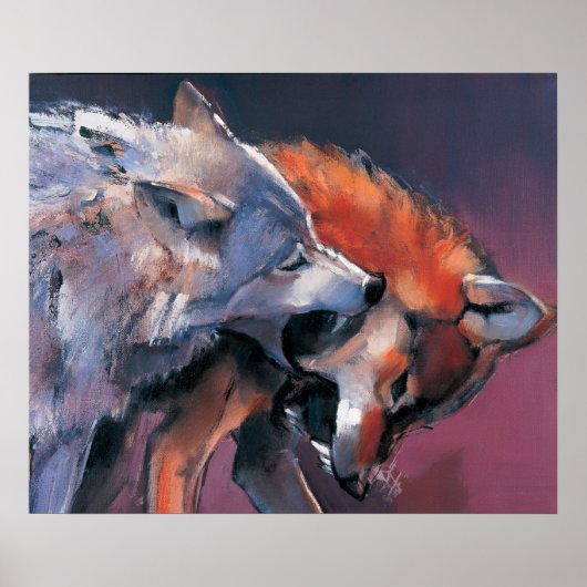 Zwei Wölfe Poster (Vorne)