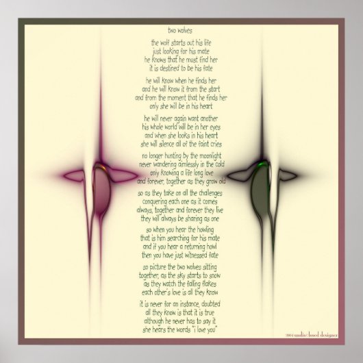 zwei Wölfe Poster (Vorne)