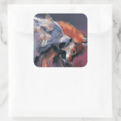 Zwei Wölfe Quadratischer Aufkleber (Tasche)