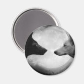 Zwei Wölfe stehen einander gegenüber Magnet (Vorderseite/Rückseite)