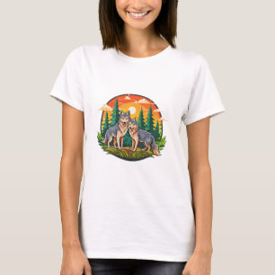 Zwei Wölfe T-Shirt