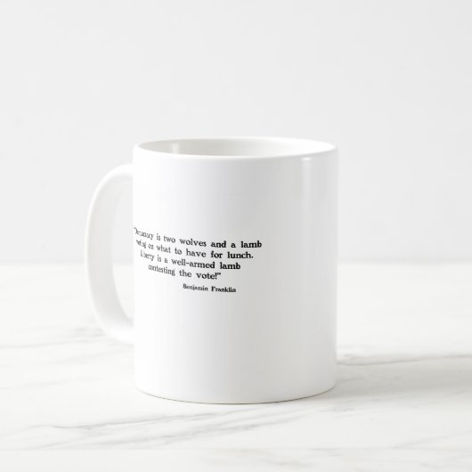 Zwei Wölfe und ein Lamm Kaffeetasse (Vorderseite Links)