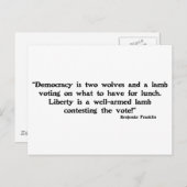 Zwei Wölfe und ein Lamm Postkarte (Vorne/Hinten)