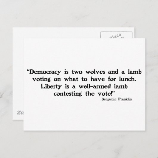 Zwei Wölfe und ein Lamm Postkarte (Vorne/Hinten)