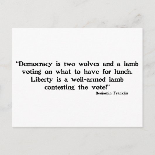 Zwei Wölfe und ein Lamm Postkarte (Vorderseite)