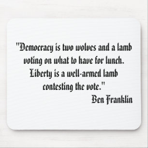 Zwei Wölfe und ein Lamm-Zitat Mousepad