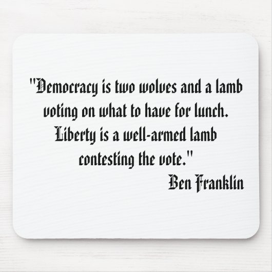 Zwei Wölfe und ein Lamm-Zitat Mousepad (Vorne)