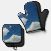 Zwei Wolken Ofenhandschuh & Topflappen-Set (Vorderseite/Rückseite)