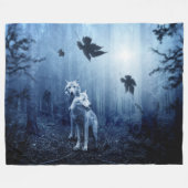 ZWEI WOLVEN IN DEN WOODS FLEECEDECKE (Vorderseite (Horizontal))