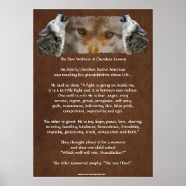 ZWEI WOLVES CHEROKEE STORY Wolf Poster