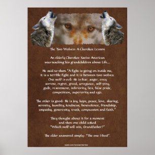 ZWEI WOLVES CHEROKEE STORY Wolf Poster