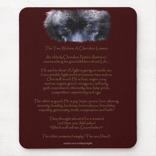 ZWEI WOLVES CHEROKEE TALE Art Mousepad (Vorne)