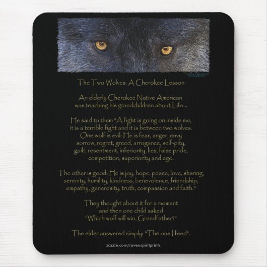ZWEI WOLVES CHEROKEE TALE Art Mousepad (Vorne)