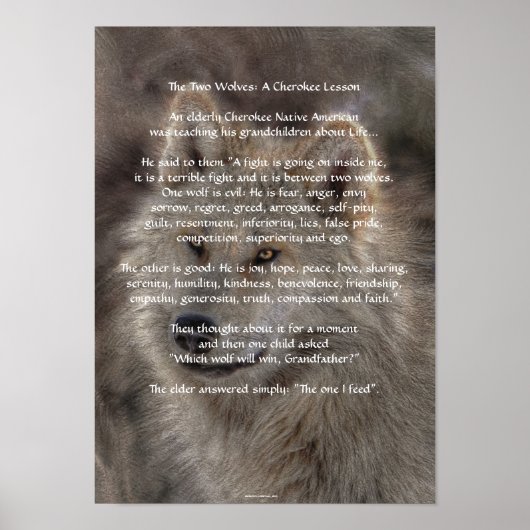ZWEI WOLVES CHEROKEE TALE Art Poster (Vorne)