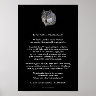 ZWEI WOLVES CHEROKEE TALE Art Poster