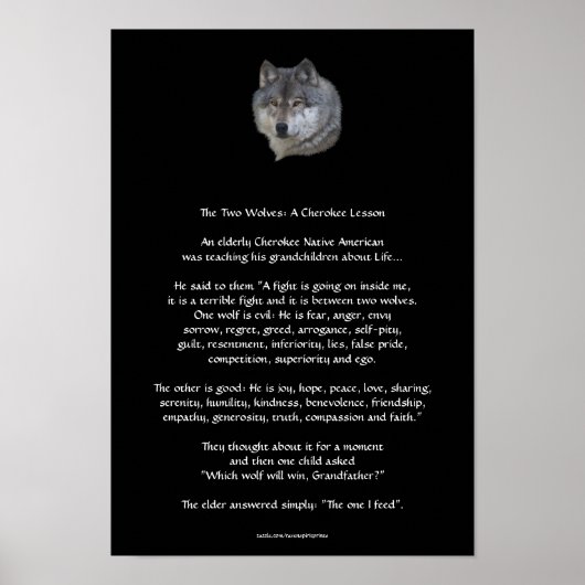 ZWEI WOLVES CHEROKEE TALE Art Poster (Vorne)