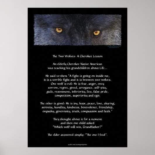 ZWEI WOLVES CHEROKEE TALE Art Poster (Vorne)