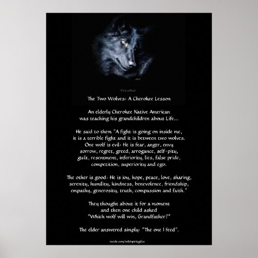 ZWEI WOLVES CHEROKEE TALE Art Poster (Vorne)
