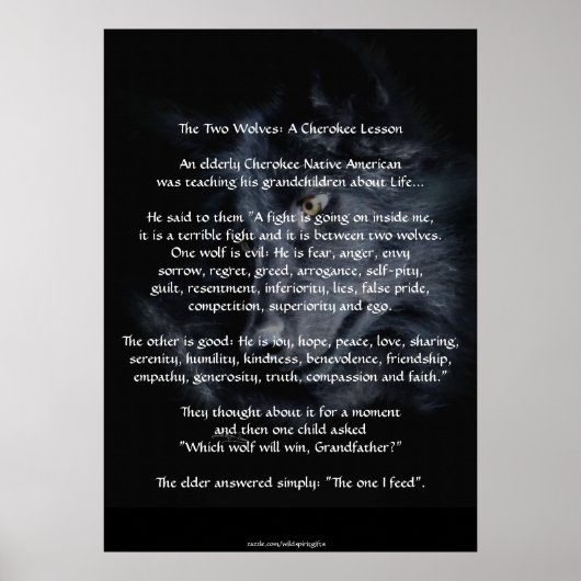 ZWEI WOLVES CHEROKEE TALE Art Poster (Vorne)