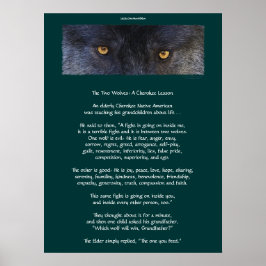 ZWEI WOLVES CHEROKEE TALE Art Poster
