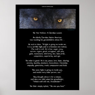 ZWEI WOLVES CHEROKEE TALE Art Poster