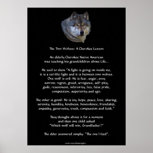 ZWEI WOLVES CHEROKEE TALE Art Poster (Vorne)