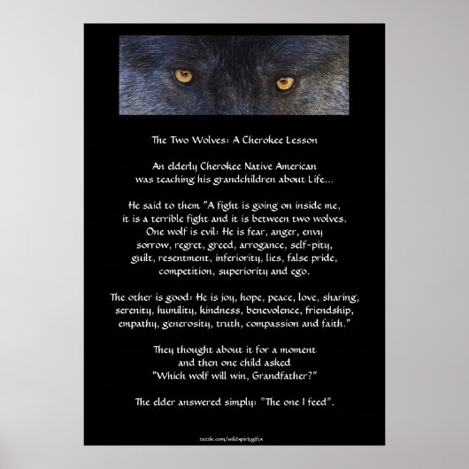 ZWEI WOLVES CHEROKEE TALE Art Poster (Vorne)