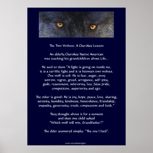 ZWEI WOLVES CHEROKEE TALE Art Poster (Vorne)