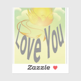 Zwei Worte - Liebe. Zum gelben Phoenixvogel Aufkleber