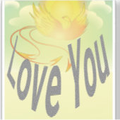 Zwei Worte - Liebe. Zum gelben Phoenixvogel Aufkleber (Vorderseite)