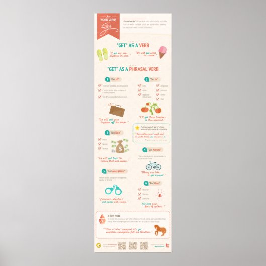 Zwei Wortverben mit "get" Poster (Vorne)