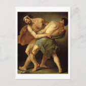 Zwei Wrestler Postkarte (Vorderseite)