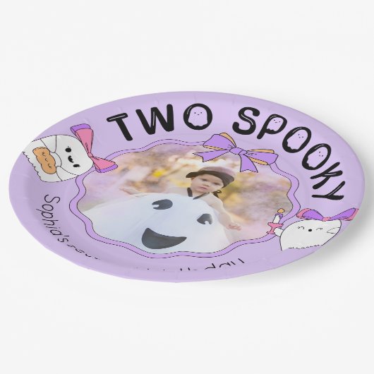 Zwei wunderschöne Halloween-Foto Pappteller (Schrägansicht)