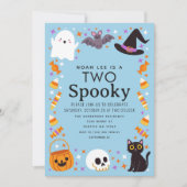 Zwei wunderschöne Halloween Jungs 2. Geburtstag Einladung (Vorderseite)