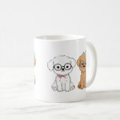 Zwei wunderschöne Hunde sitzen zusammen Kaffeetasse (VorderseiteRechts)