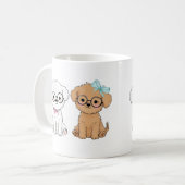 Zwei wunderschöne Hunde sitzen zusammen Kaffeetasse (Vorderseite Links)