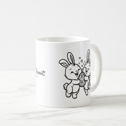 Zwei wunderschöne Kaninchen Kaffeetasse (VorderseiteRechts)
