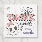 Zwei wunderschöne Niedliche Pink Halloween Geburts Geschenkanhänger (Vorderseite)