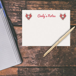 Zwei wunderschöne rote Herzen mit weißen Knochen u Post-it Klebezettel