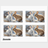 Zwei wunderschöne sonnige Kaninchen braun und weiß Rechteckiger Aufkleber (Blatt)