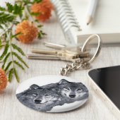 Zwei wunderschöne Wölfe auf einem Schlüsselanhänge Schlüsselanhänger (Seite)