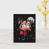 Zwei Xmas Shih Tzus Riding Flamingo Rentier Sungle Karte (Gelbe Blume)