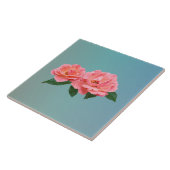 Zwei zarte rosa Rosen Fliese (Seite)