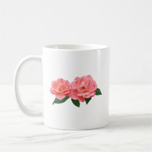 Zwei zarte rosa Rosen Kaffeetasse