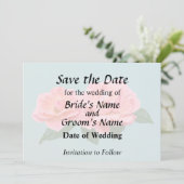 Zwei zarte rosa Rosen Save The Date (Stehend Vorderseite)