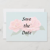Zwei zarte rosa Rosen Save The Date (Rückseite)
