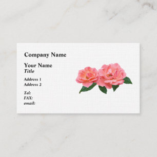 Zwei zarte rosa Rosen Visitenkarte